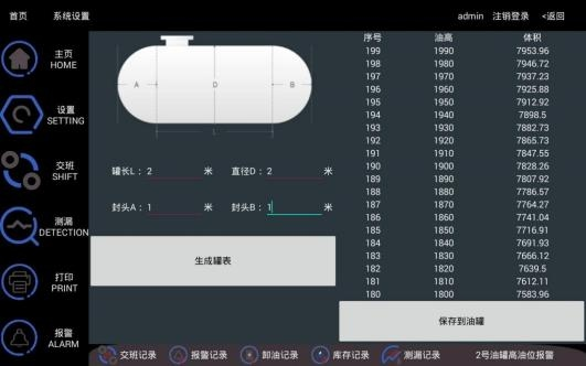 Tank table generation