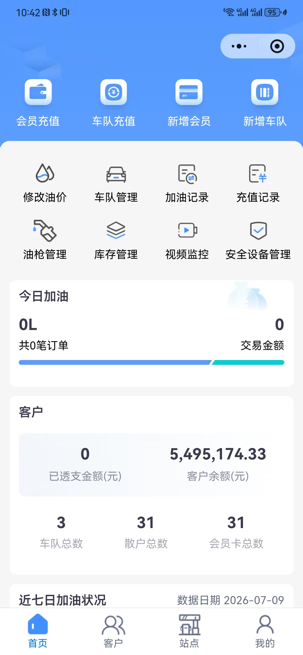 管理端小程序首页 - 撬装加油机管理
